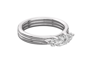 Bague de fiançailles en or 14 carats plaqué platine/argent avec diamant de laboratoire cultivé pour elle, avec certification IGI - Product Image 3