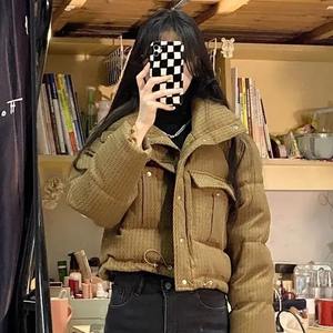 Chaqueta acolchada de estilo coreano a la moda para mujer, abrigo de algodón grueso estampado de invierno con ajuste holgado, nueva chaqueta acolchada con estilo - Product Image 2