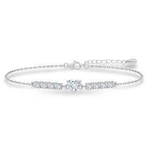NOVAMART Fine Adorn with Rhodium Plated 14k Gold Heart Diamond Tennis <b>Bracelet</b> or <b>Bangle</b> 925 <b>Silver</b> Wholesale Export - Product Image 1