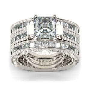 Ensemble de 3 bagues en argent sterling de qualité supérieure, coupe princesse, pour anniversaire, Jeulia - Product Image 1