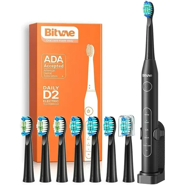 大人のためのBitvae電動歯ブラシ-8つのブラシヘッドを備えた超音波電動歯ブラシ5つのモードを備えた歯ブラシ