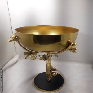 Quemador de incienso de forma redonda de metal resistente chapado en oro de alta calidad con textura elegante única de la India a un precio impresionante - Product Image 4