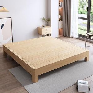 Modern Solid Teak Timber <b>Platform</b> <b>Bed</b> <b>Frame</b> Minimalist Low Profile Bedroom Furniture - Product Image 1
