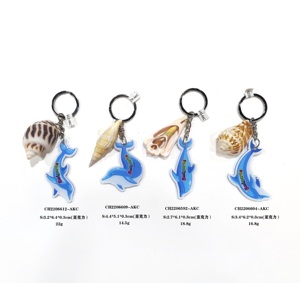 Personalizado OEM/ODM servicio Animal lagarto flamenco acrílico llavero con accesorio de concha adorable accesorio regalos - Product Image 4