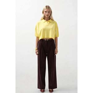 เสื้อโปโลคอปกแบบครอป ผ้าทอลาย - ส่าหรี - ส่าหรี - Product Image 1