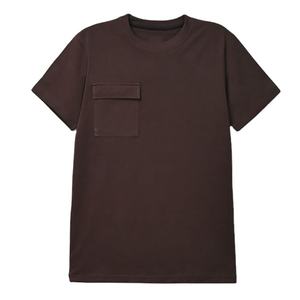 Camiseta Vintage de Cuello Redondo, Diseño de Bolsillo OEM, Lisa, de Color Sólido, Ajuste Holgado, Precio Económico al por Mayor, con Impresión de Logotipo Personalizado - Product Image 4