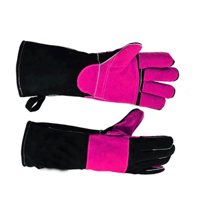 Precio razonable Nuevo estilo Logotipo personalizado Guantes de trabajo de soldadura Guantes de trabajo de soldador ignífugos de cuero de vaca de alta calidad - Product Image 3