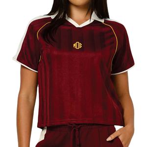 قميص رياضي نسائي مخصص بتقنية التسامي، قميص تدريب قصير الأكمام قابل للتنفس، ملابس الشارع والكاجوال، قميص كرة القدم الأمريكية - Product Image 1