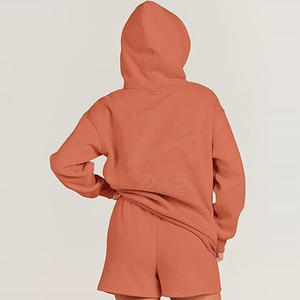 Conjunto de sudadera con capucha y pantalones cortos de Invierno para mujer, material de algodón 100%, servicio OEM - Product Image 4