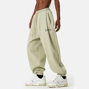New Arrival Custom Designed Logo Unisex Fleece Joggers Heavyweight Oversized Cotton Sweatpants for Men Casual Style - Product Image 4
