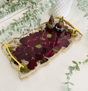 Bandejas de resina con mango de metal para diseño de alta calidad bandeja de servicio decorativa multiusos cocina comedor uso - Product Image 2