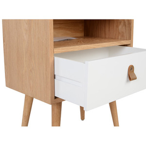 Mesa de Noche Plegable de Madera Maciza Estilo Moderno de Mediados de Siglo, Artesanía India de Rajasthan para Dormitorio, Mueble de Almacenamiento para el Hogar - Product Image 5