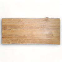 Table à manger moderne en bois massif avec bord naturel et pieds araignées pour restaurant, ensemble 8 places
