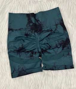 Shorts de fitness personnalisables pour femmes, taille haute, élastiques, motif uni, en nylon et élasthanne, respirants, séchage rapide, extensibles dans quatre directions - Product Image 2