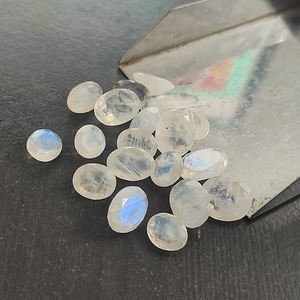 20 pièces de pierre de lune arc-en-ciel naturel 10x8mm à 14x12mm facette ovale 75.25 Cts Iroc ventes bleu feu pierre de lune pierres précieuses coupe US $43 - Product Image 2