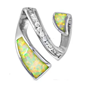 925 Silver <b>Opal</b> Pendant with Diamond Accents Elegant Women's Gift Diamond Pendants & Charms - Product Image 3