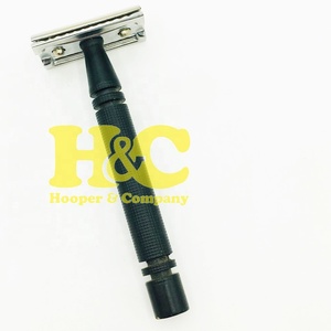 Maquinilla de Afeitar de Doble Hoja de Acero Inoxidable para Hombre Hooper and Company, Maquinilla de Afeitar de Doble Filo Negra de Alta Calidad para Uso en Barberías - Product Image 6