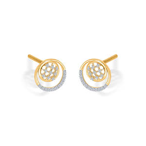 Florette Arc 14k Rose Gold Heart Stud <b>Earrings</b> with <b>Moissanite</b> or Zircon - Product Image 3