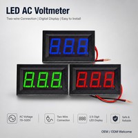 Voltmètre numérique à deux fils, Voltmètre de panneau CA à affichage LED, 220V 380V pour réseau électrique, Contrôle industriel, OEM, Personnalisation, Vente en gros, Usine