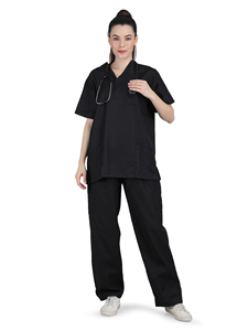 Conjunto de uniformes médicos para mujeres y hombres, Top y pantalones para el personal del hospital - Product Image 2