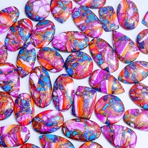 พลอยหอยนางรมสีชมพูหนามเทอร์ควอยซ์ธรรมชาติที่สวยงามอัญมณีหลวมใช้อัญมณีหลวมรูปร่างผสม - Product Image 4