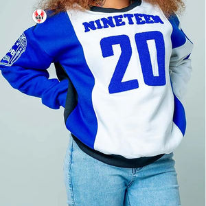 Sudadera con capucha azul Zeta Phi Beta con algodón suave y letras de chenilla para miembros de la Hermandad Ropa griega unisex con estilo - Product Image 2