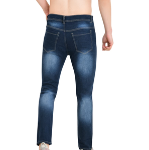 Venta caliente de los hombres Casual Flat Front Oxford Fabric Denim Jeans Regular Fit High Street Style Pantalones de mezclilla transpirables de alta calidad - Product Image 6