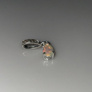 Handmade Alloy Children's Small <b>Opal</b> Vintage Fashion Engagement Silver Plated Multi Fire Faceted Charm <b>Pendant</b> - Product Image 5