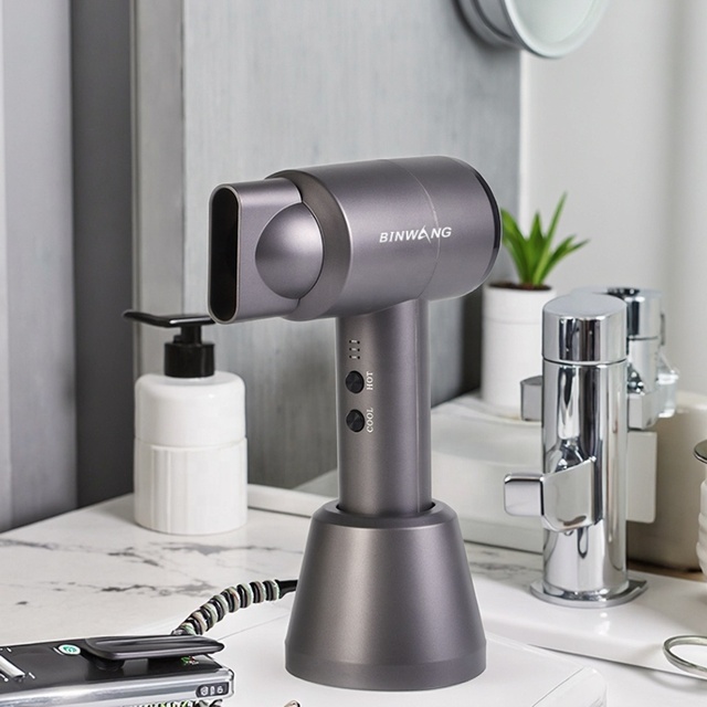Binwang Professional Outdoor 300W Lithium Portable Mini Hair Blow Dryer Home Cordless Hairdryer Rechargeable Wireless Hair Dryer