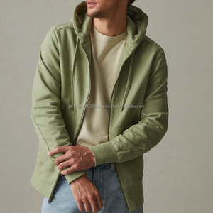 Sudadera con Capucha Completa para Hombre, Sudadera de Algodón Orgánico con Forro Polar, Sudaderas con Capucha para Hombre, Sudadera con Capucha Personalizada con Cremallera - Product Image 1