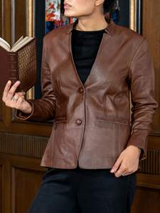 Nouvelle veste en cuir respirante pour femmes avec logo personnalisé sur le devant, cuir véritable de qualité supérieure, best-seller pour les vêtements d'extérieur - Product Image 6