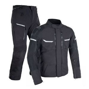 Traje de Motociclismo de 2 Piezas para Hombre, Personalizado, de Cordura Negra, Transpirable, Impermeable, con Protecciones CE, Resistente al Viento, Talla Grande, Manga Larga - Product Image 1