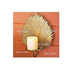 Bougeoir mural de conception unique Bougeoir de décoration murale en aluminium de couleur or pour la décoration de mariage - Product Image 1