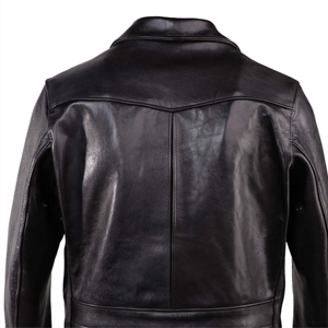 Veste en cuir véritable la plus vendue vestes en cuir noir classiques personnalisées en gros manteau en cuir à col rabattu de haute qualité - Product Image 3