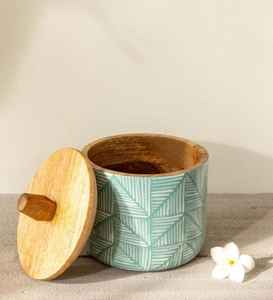 Elegante Tarro de Almacenamiento de Madera con Tapa Hermética, Capacidad de 150 ml, Recipientes de Almacenamiento de Alimentos para Condimentos, Tapa de Regalo - Product Image 2