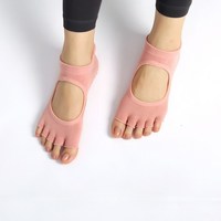 Chaussettes de yoga JZVINA à bout ouvert avec découpe, antidérapantes, pour la gym, le Pilates, la barre et la danse, pour femmes, avec logo personnalisé