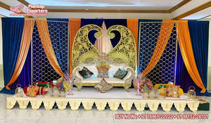 ฉากหลังงานแต่งงานสุดหรูหรา ผนังโลหะประดับเทียน ฉากเวทีงานแต่งงานที่มีสไตล์ ผนังโลหะประดับเทียนระยิบระยับ ชุดตกแต่งเวทีงานเลี้ยงต้อนรับงานแต่งงาน สหรัฐอเมริกา - Product Image 6