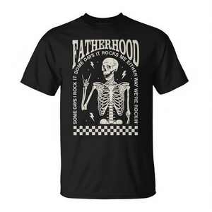 T-shirt vintage pour la fête des pères, design Rock Skeleton Dad Life, pour un cadeau promotionnel pour la paternité - Product Image 2