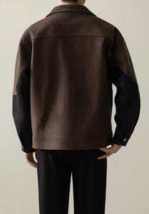 Bearfit <b>Men's</b> Luxury <b>Suede</b> <b>Jacket</b> High Quality Custom Slim Fit Design Vintage Minimal Style Black Winter Hot Sale Product Rivet - Product Image 2