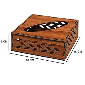 Caja de pañuelos de madera natural hecha a mano con esquinas decorativas de latón soporte de pañuelos de madera tallada de primera calidad para decoración del hogar de lujo - Product Image 5