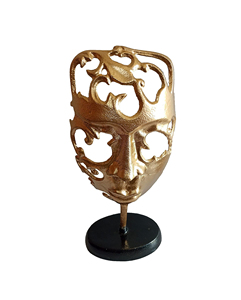 Sculpture de visage en métal abstraite moderne faite à la main Figurines d'art mural accrocheuses pour la décoration intérieure de la maison pour le salon - Product Image 1