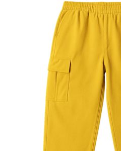 Mustard Yellow Cargo Sweatpants for <b>Men</b> Women Streetwear <b>Joggers</b> Multi Pocket <b>Loose</b> <b>Fit</b> Fleece Pants Casual OEM Custom Design - Product Image 5