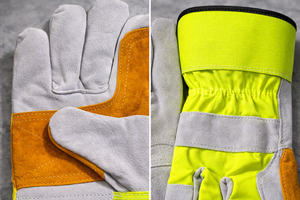 Gants de travail haute visibilité pour travaux de construction, résistants à l'abrasion, avec impression personnalisée, approvisionnement OEM - Product Image 4