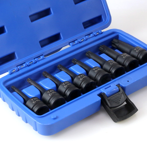 Impact Star Bit <b>Socket</b> 1/2 In Cr-Mo Hex Auto Repair Set 8 Pcs Black Phosphating Finish Industrial Grade DIY Tool Kit - Product Image 5