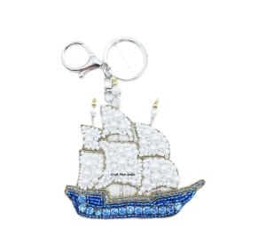 Custom Handmade Embroidered Beaded <b>Sequin</b> State Name Mascot Keychain Charm Tags Wholesale Supplier - Product Image 6