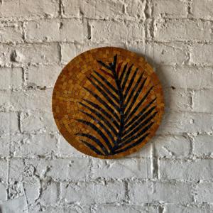 Premium Art Deco hoja de té diseño abstracto mosaico colgante de pared para decoración del hogar hoteles oficinas-arte de pared enmarcado - Product Image 2