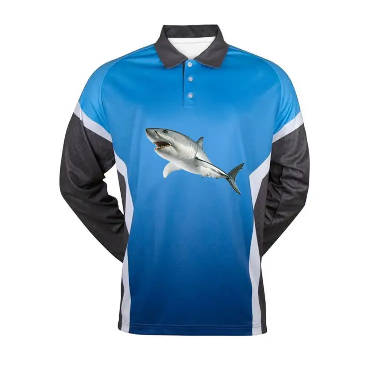 Polo personalizado con impresión por sublimación, ropa deportiva de manga larga, camisetas de pesca, fazii apex