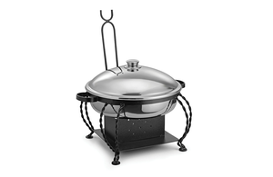 <b>Chafing</b> Dish with Roll Top Lid and Hydraulic Hinges for Soft Closing and <b>Gel</b> Based Burner Container for Heating Purposes - Product Image 6