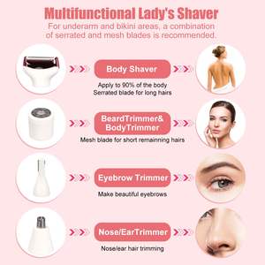 Depiladora 4 en 1 para Mujer, Recortadora de Vello Eléctrica con Pantalla Digital, para Rostro, Axilas y Área del Bikini, Resistente al Agua IPX7 - Product Image 6