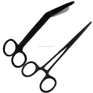 Tijeras Hemostáticas Negras de Acero Inoxidable, Set de Instrumentos Quirúrgicos Ortopédicos Manuales para Uso Médico Quirúrgico en Hospitales y ORL - Product Image 1